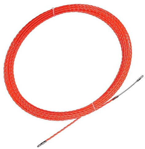 Wire Puller, Cable Push Pullers Running Rods 4mm Fiberglass Reel, 10M-50M Red, Fish Tape Duct Tool(40M)
