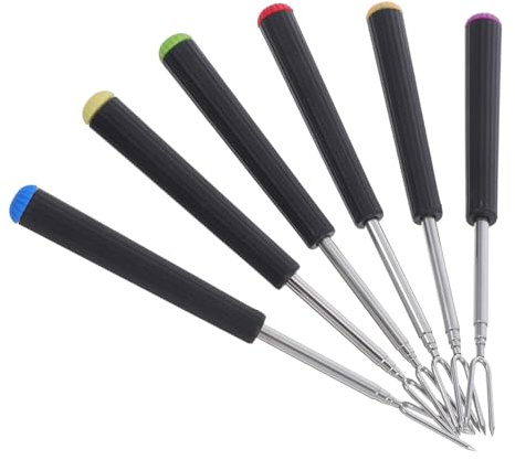 Sosoport 6 pièces Lot de Fourchettes Fondue Acier Inoxydable Multifonctions pour Fromage Chocolat et Barbecue Fourchettes Longues pour Famille et Réunions Faciles à Nettoyer et Résistantes