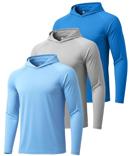 ZITY UV Shirts for Men Fishing Shirts for Men Sun Hoodie Mens Long Sleeve Rash Guard Mens Pack Sunshirt with Hood Hiking Hoodie