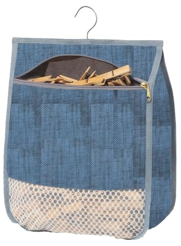 Joalpysm Peg Bag for Washing Line, Large Peg Bag with Hanger Reusable Peg Basket – Holds Up to 100 Clothes Pegs, Durable Fabric Storage for Laundry, Indoor & Outdoor Use