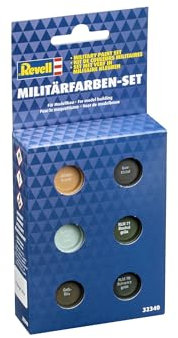 Revell 32340 Emaille Militärfarben Set (6 x14 ml Farben) Modellbau-und Bastelzubehör, Farbset