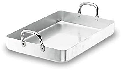 Lacor 20555F - Teglia da tostare con manico fisso in alluminio, 55 x 37 x 7 | Utensile professionale duraturo; progettato per prestazioni ottimali e una pulizia rapida in lavastoviglie