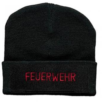 Hip-Hop Mütze mit roter Einstickung - Feuerwehr - 50952 schwarz