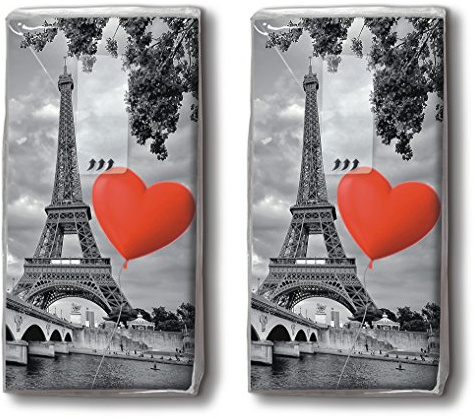 20 Taschentücher (2x 10) City of Love – Liebe liegt in der Stadt/Paris/Frankreich/Motivtaschentücher