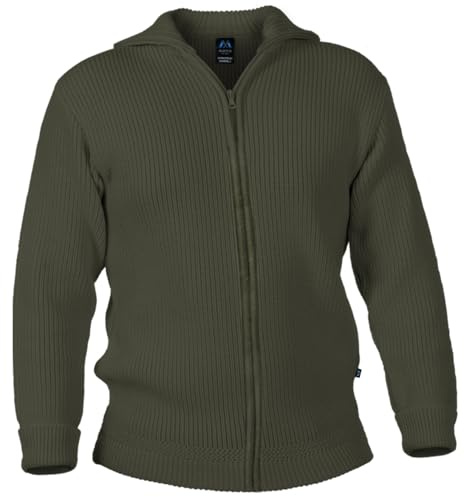 Blauer Peter - Gilet Marin en Tricot - Laine Vierge - 9 Couleurs Disponibles, Couleur:Olive, Taille:44