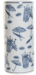 DONREGALOWEB Portaombrelli Porcellana Bianco e Blu Ombrello 19,5X45 cm