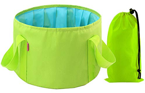 Baanuse - Secchielli pieghevoli, per lavandino, pieghevole, per esterni, campeggio, giardino, pesca, spiaggia, picnic, 15 l, verde