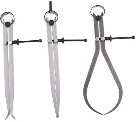 Tubayia 3 Stück Messschieber Kaliber Set Interner Externer Divider Schieblehre Federsattel (300mm)