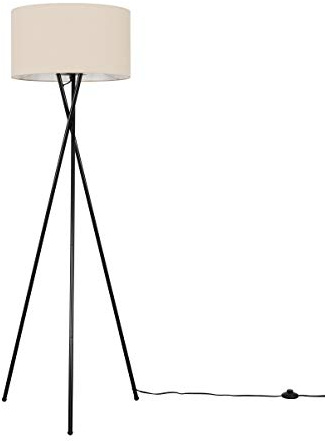 MiniSun | Modern Gloss Black Metal Tripod Floor Lamp with a Cream Shade | Floor Lamps & Torchieres, Home Décor, Improvement & Lifestyle Essential