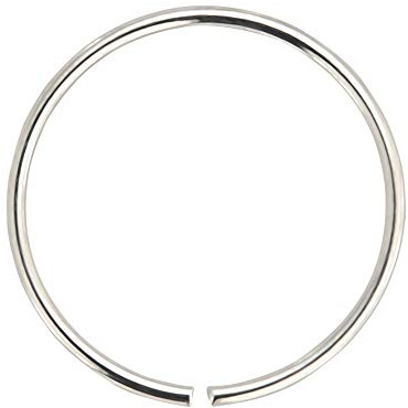 AZARIO LONDON Nasenring, 9 Karat Gold, 0,4 mm, nahtlos, durchgehender Nasenring, Weißgold, Metall