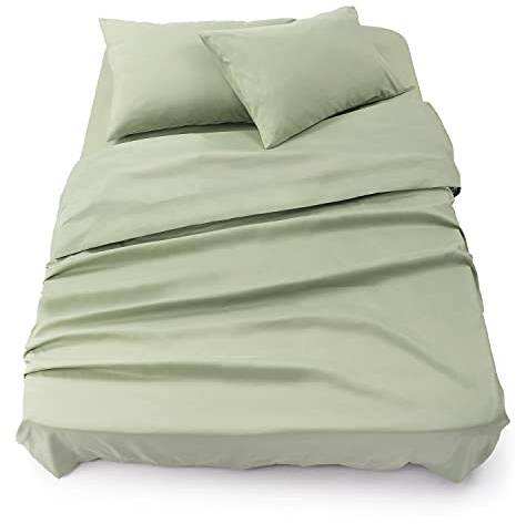 Blumtal - 160 x 200 mikrofiber sängkläder - 3 delar - påslakan 160 x 200 + 2 personer platt ark (240 x 275) + 2 örngott 50 x 80 - olivgrön