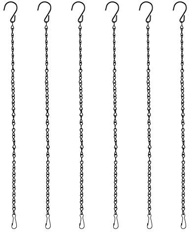 6 Stück Blumenampel Ketten, 50cm Blumentopfkette Blumentopf Hängend Blumenampel Haken Metallkette für Hängepflanztopf, Hängepflanze, Blumentöpfe, Vögel, Laternen, Billboard, Innen, Außen Schwarz