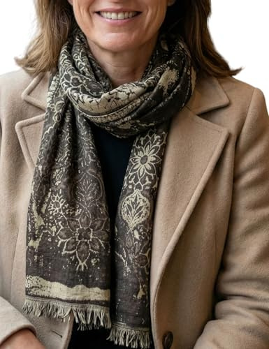 Sunsa Damen/Herren Schal, weich Winter Herrenschal/Halstuch aus Baumwolle & Viskose, Unisex Winterschal mit fransen, Scarf Herbstschal Tücher & Schals als Geschenk für Männer oder Frauen
