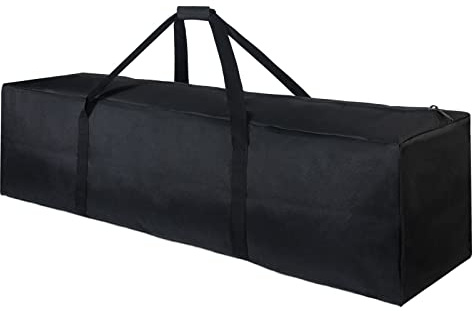 TOPDesign 1-Pack 46 Inch Extra Large Zippered Duffel Bag for Travel Camping Sports Equipment Storage, Waterproof Foldable Luggage Bag with Padded Handles (Black)