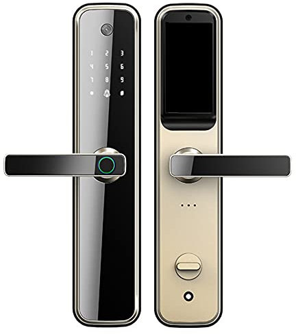 SLRMKK Smart Door Lock with Key Door Locks with Bluetooth/Biometric Fingerprint Door Lock Electronic Smart Lock for Home IC Cards (Zinc Alloy)