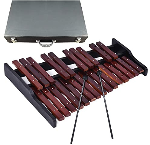 GLP Xylophon 25 Töne Holz Percussion Pädagogisches Musikinstrument Geschenk mit 2 Schlägeln und Koffer, professionelles Glockenspiel für Erwachsene und Kinder