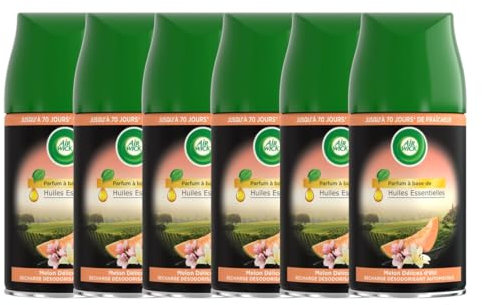 Air Wick Recharge Freshmatic à Base d'Huiles Essentielles Délices d'Eté Melon - Lot de 6 x 250 ml