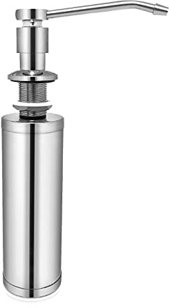 QWORK® Einbau Seifenspender für Küche Bad Dusche with 300ml Flasche Spülmittelspender, 304 Edelstahl