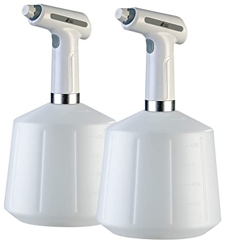 AGT Akku Sprühflasche: 2er-Set Akku-Pump-Drucksprüher mit Einstell-Düse, je 1,5 Liter (Sprayflasche, Sprühflasche elektrisch, Tischventilator)