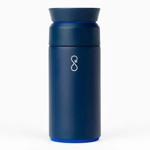 Ocean Bottle Brew Flask 350 ml, isolierte Reiseflasche für heiße und kalte Getränke, recycelter Edelstahl, nachhaltiges, umweltfreundliches Geschenk (Ozeanblau)