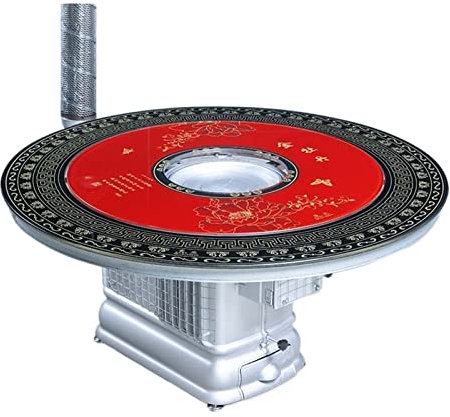 Camping Holzofen Doppelschicht-Schwenktischplatte Holzofen Aluminiumlegierung Heizofen Villa Ländlicher Feuertisch Indoor Hochtemperatur-Rauchfreier Bratofen Holzkocher (Size : B-1.2M)