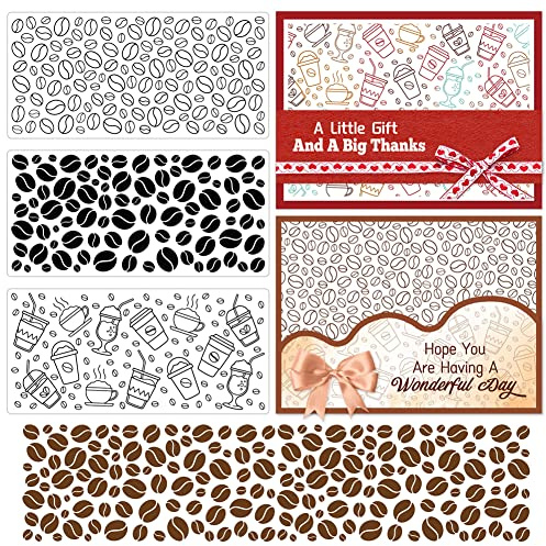 craspire Tampons Transparents Grains de Café pour Carterie Décoration Scrapbooking, Timbre en Caoutchouc de Silicone Café pour Cartes de Voeux Album Photo Journal Decor DIY Craft