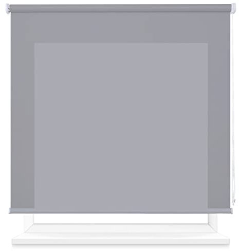 Estor Enrollable Translúcido 90 x180cm (Ancho x Largo), Estor Semiopaco, Medida de la Tela 87 x175cm ( Gris )