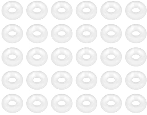 QUARKZMAN 2mm ID Unterlegscheibe Runde flach Dichtungsring transparent | O-Ringe Unterlegscheibe Dichtung x 30 Stücke, Silikon, Für Glas Türgriff