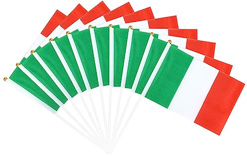HXMJIED 20Handheld Italy Flag,14x21cm Mini National Pennant Flags,Held Stick Flags,for Women's World - Cup Football 2023,for Euro Football 2024 Party Decorations,Pocket National Flags 2023 Decorations