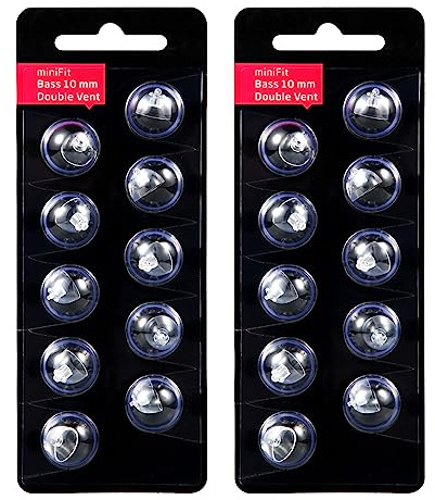 2 Pack/20pcs Hearing Aid Domes for Oticon, 10mm Replacement Domes for Oticon Universal Silicone Hearing Aid Domes Suitable for Oticon MiniFit Hearing Aid Supplies (Black)