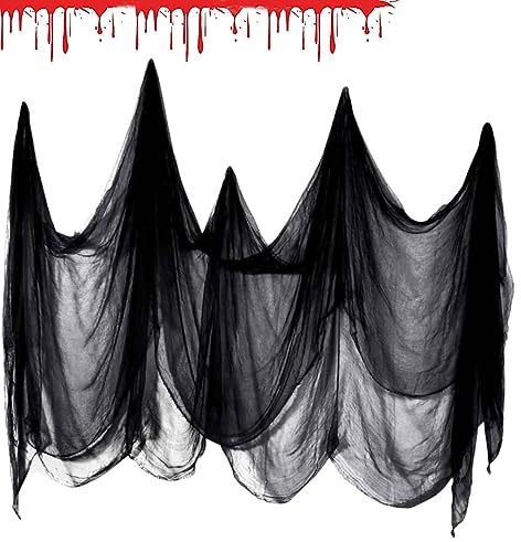 Panno Halloween Tissu Effrayant, Gaze d'halloween,Effrayante Gaze 200 x 800 cm,Halloween Chiffon Effrayant Gaze pour Halloween Décoration,pour Fête des Maisons Hantées Portes d'Entrée à l'Extérieur