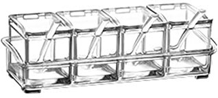 TREGOO gewürzgläser 4-Zellen-lösches Gewürz-Rack-Gewürzkasten, vierfacher Kettenkind- und -gewürzkasten-Servier-Set mit Löffeln (Size : S)