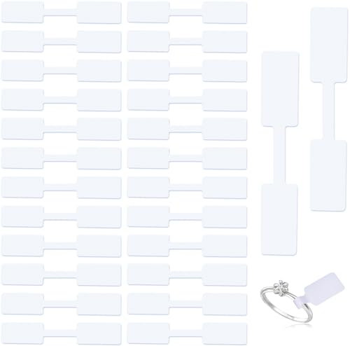 600 Stück Preisschilder Schmuck Klebend, 12 mm*26 mm Preisetiketten für Schmuck Etiketten Selbstklebend Blanko Klein Preisaufkleber für Halskette Ohrringe Armband Ring