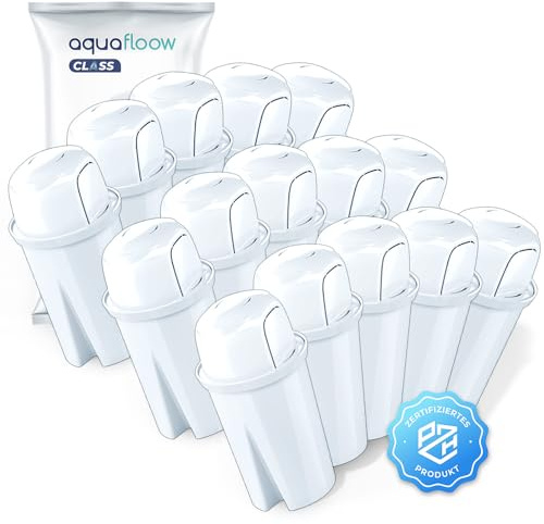 Aquafloow Cartucce Filtranti per Acqua, per Brocca Filtro, Elimina Cloro, Impurità e Metalli Pesanti | Filtro di Ricambio per Aquaphor B100-15, Dafi Classic, Brita Classic, Laica – 15 pezzi