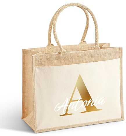 Love Faith Personalisierte Jute-Canvas-Tasche - Individuelle Einkaufsstasche - Robuste und umweltfreundliche Stofftasche