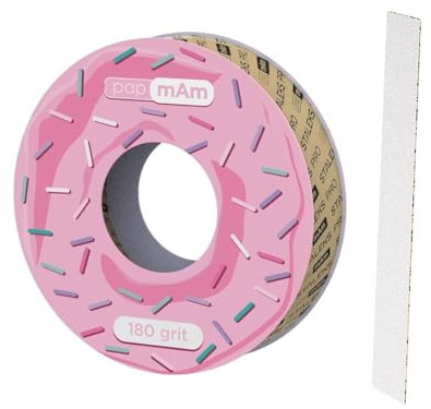 STALEKS PRO Bobbinail Papmam Expert Lime à ongles jetable, blanc, pour distributeur de limes donut, 6 m, grain 180