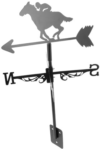 FONDOTIN Girouette pour Jardin Terrasse Indicateur De Direction du Vent en Métal Décoration De Jardin