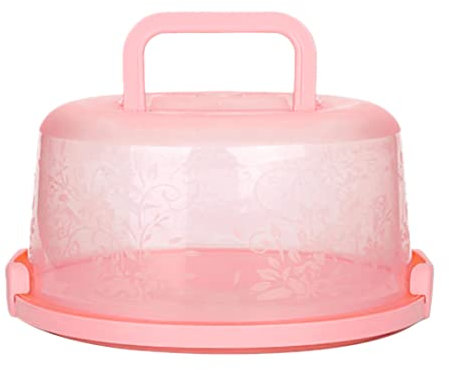Baobiutin Kuchenträgergriff tragbarer Kuchenbox -Trägergriff Behälterpastete Aufbewahrung Cupcake Pink Runde Transport Deckel Clip Lock