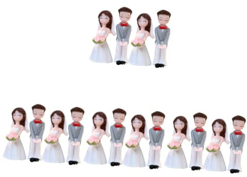 INOOMP 8paare Romantische Statue Für Cake Decoration Miniatur Coupl Figur Aus Resin Für Hochzeiten Und Valentinstag Für Tischdeko Und Mikro-gärten Pärchen