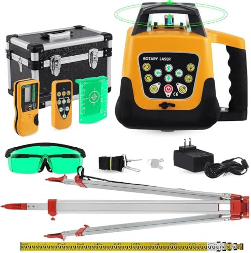 Kit Livella Laser Rotante a 360°, Portata 500 M, Strumento Di Misurazione Autolivellante per L'industria Degli Esterni, Laser a Linee Incrociate 3D per L'edilizia E L'attaccatura Di Quadri,RedBeam