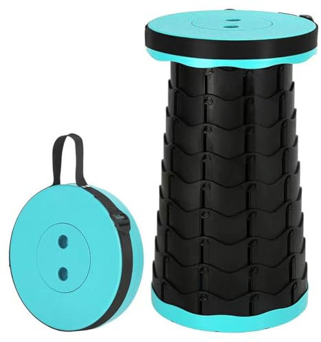 Wttagkl® Camping Hocker, Tragbarer Klapphocker, Faltbar Campinghocker,Klappbar Leicht Stabil Höhenverstellbar für Camping Angeln Wandern Reisen Grillen, Max 180 kg belastbar,B