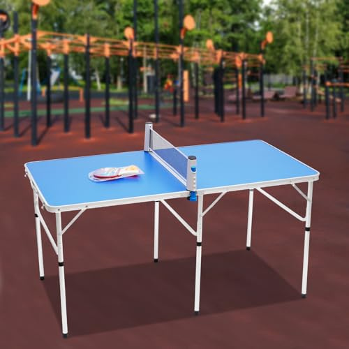 Klappbare Tischtennisplatte mit Netz, Outdoor-Sport-Tischtennisplatte, tragbare Tischtennisplatte, geeignet für Unisex-Teenager, mittelgroße Indoor-Klapptischtennisplatte