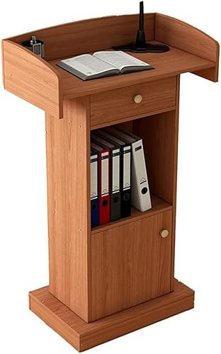 GYDUHYE Rednerpult-Podiumständer, bodenstehend, Podien, Empfangstisch, Holz sprechendes Podium mit Schublade für Konferenzen, Auditorien, Kirche (Farbe: C)