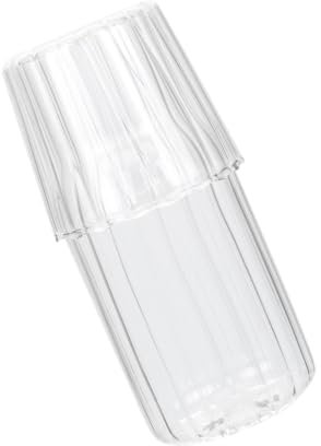 SHOWERORO High Borosilicate Glass Carafe and Cup Set Large Water Carafe Jug Lid Multi-Function Household Bedside Water Jug for Cold Drinks and Juice