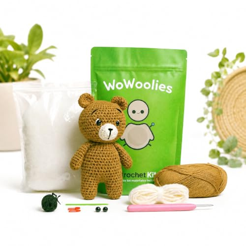 Häkelset für Anfänger – Amigurumi Bär Häkeln Set Komplett – DIY Häkeln Set Geschenkidee