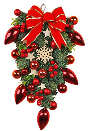Sunfashion Weihnachtsdeko Türkranz,Eukalyptus Kranz Türkranz Wreath Hanger for Front Door Frühlings Sommer Blumenkranz Dekokranz Metall Dänische Deko