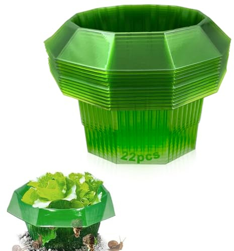 PASLFC Schneckenkragen,22 Stück Schneckenring,Schneckenabwehr Ohne Chemie,Schneckenkragen aus Plastik,Schneckenschutzkragen,Schneckenstopp,Schneckenschutzring für Ihre Salatpflanzen und Kohl