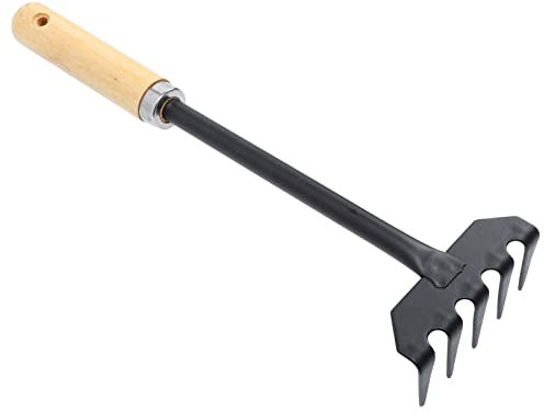 Happyyami Mini Râteau De Jardin Ergonomique pour Détassage Et Aération Sol Outil Pratique De Jardinage pour Débris Et Entretien Petits Verts
