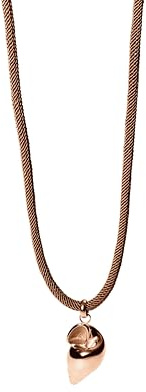 Purelei Muschel-Kette mit gedrehtem Band – Maritimer Anhänger & Edelstahl in Gold, Silber oder Roségold – 40–45 cm – Dunkelbraun – Sommerlicher Boho-Stil (Rosegold)