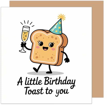 Edition Seidel Premium quadratische Geburtstagskarte mit Umschlag. Glückwunschkarte zum Geburtstag Happy Birthday Karte mit englischem Text Toast lustig Humor (GQ436 SW025)